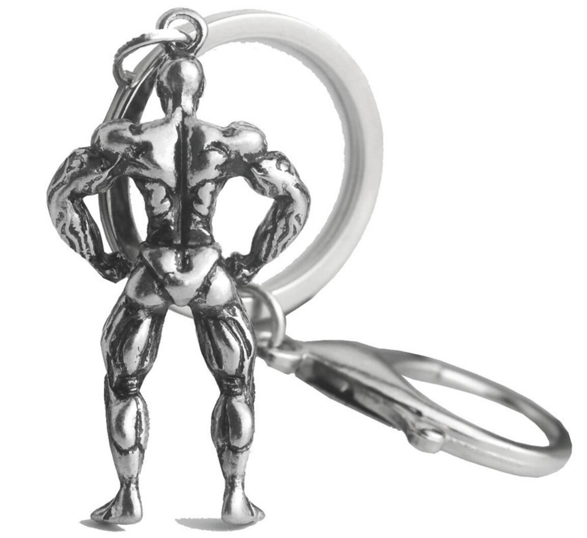 3D Muscular Man Metal Keychain