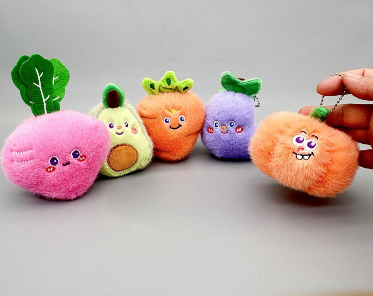 Fruit and Vegetable Plush Keychain