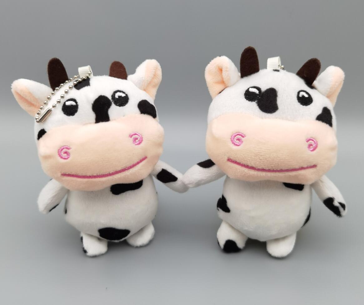 Black and White Cow Plush Keychain