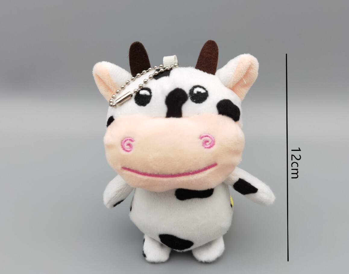 Black and White Cow Plush Keychain