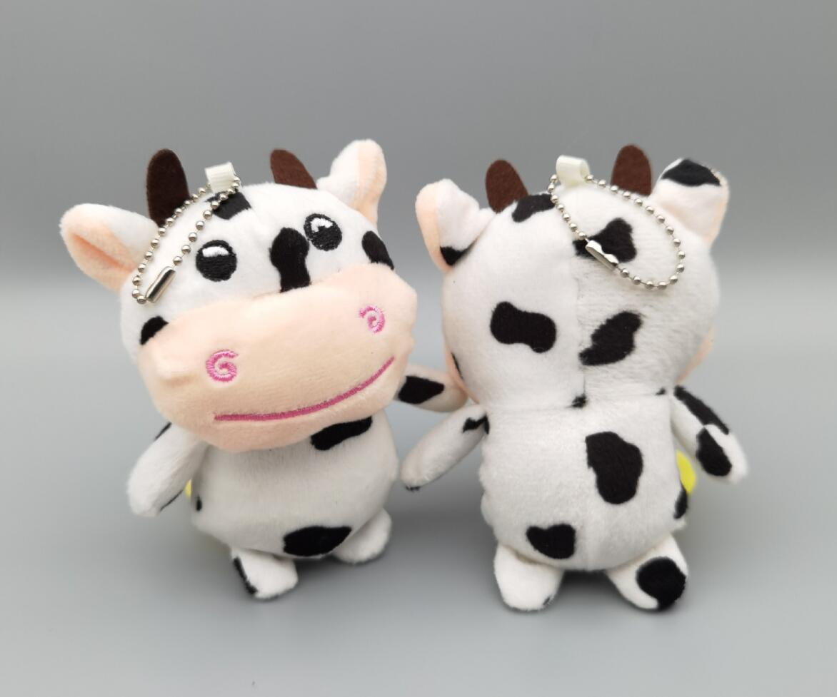 Black and White Cow Plush Keychain