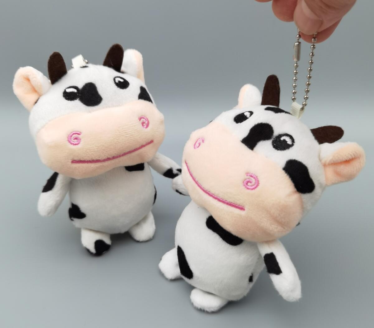 Black and White Cow Plush Keychain