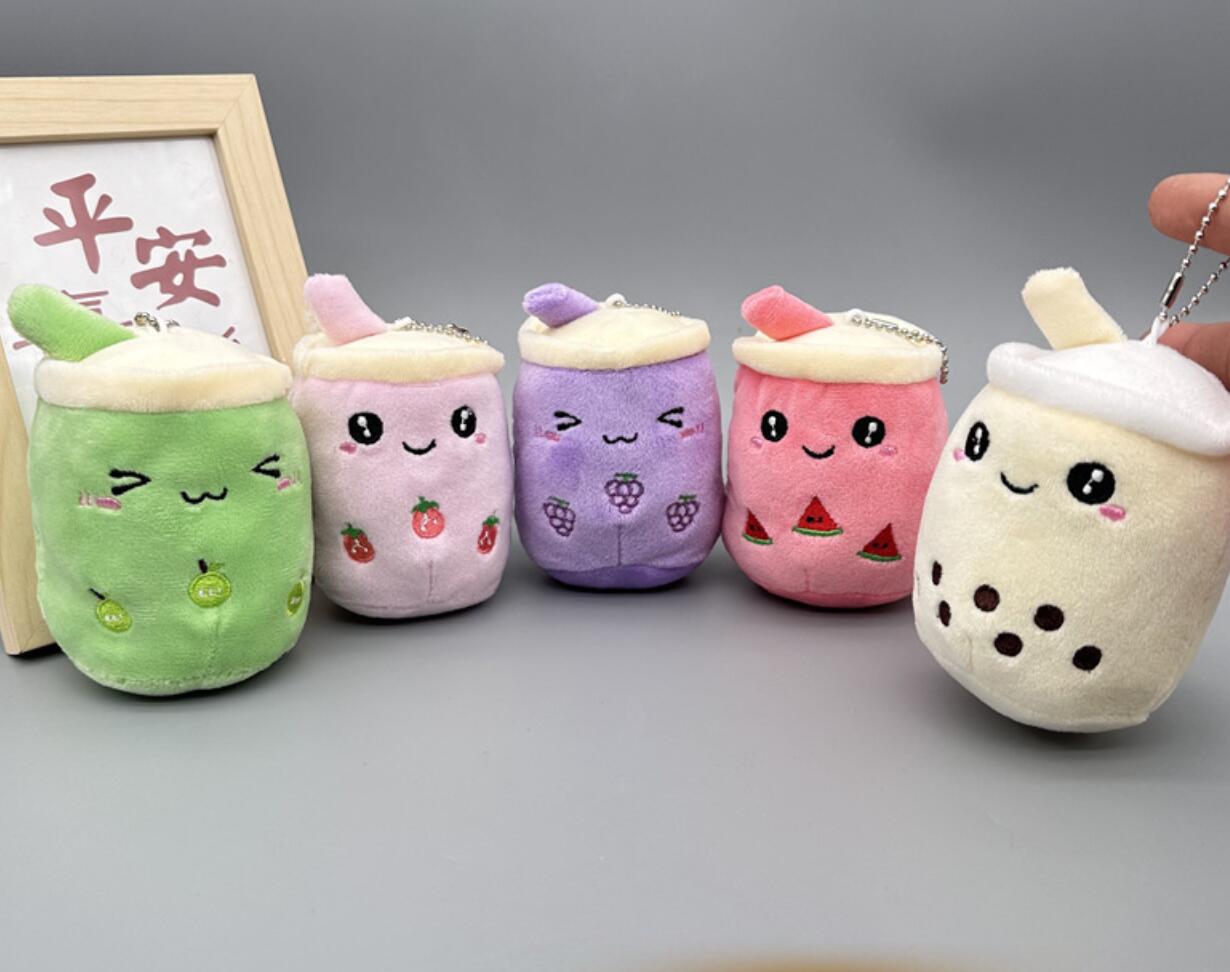 Fruit Pearl Milk Tea Cup Plush Keychain