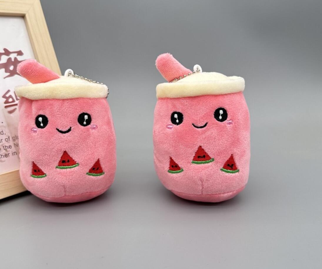 Fruit Pearl Milk Tea Cup Plush Keychain