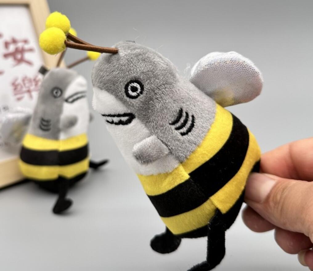 Silly Shark and Bee Plush Keychain