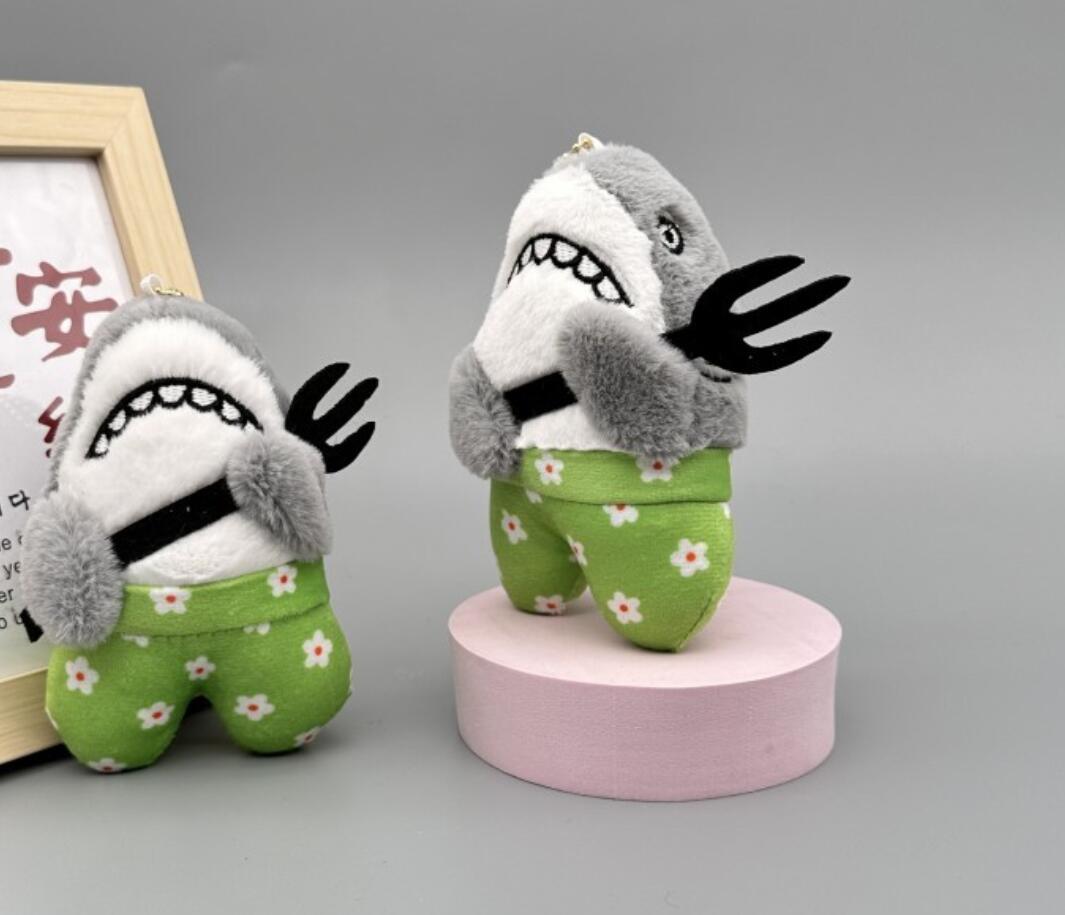 Silly Shark and Bee Plush Keychain