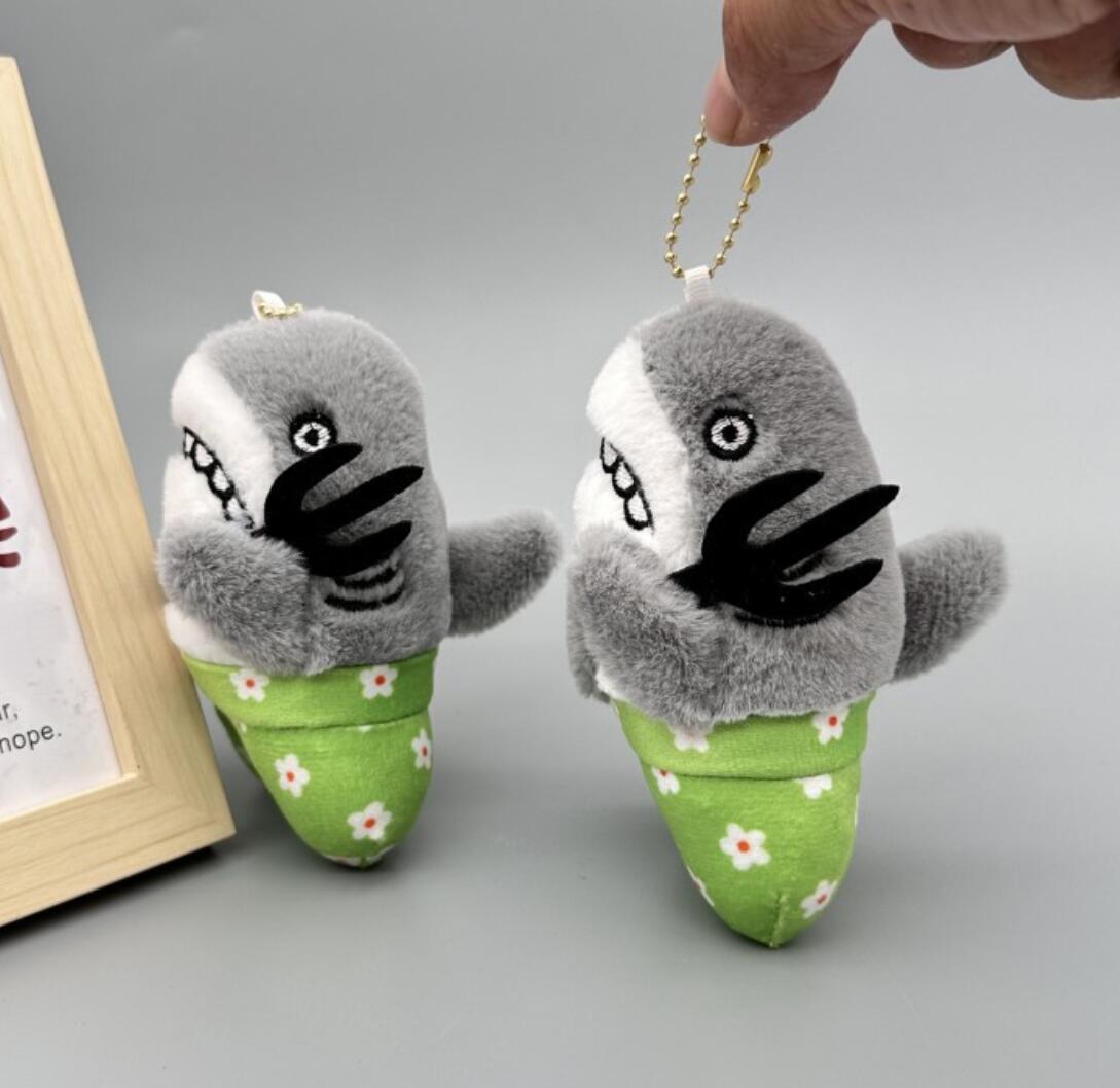 Silly Shark and Bee Plush Keychain
