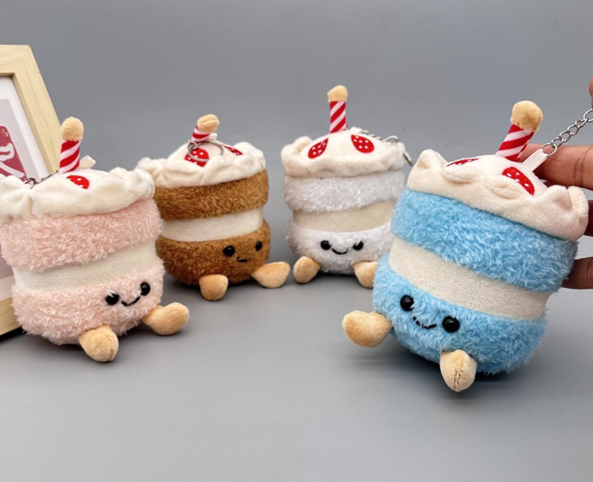 Cute Cake Plush Toy Keychain