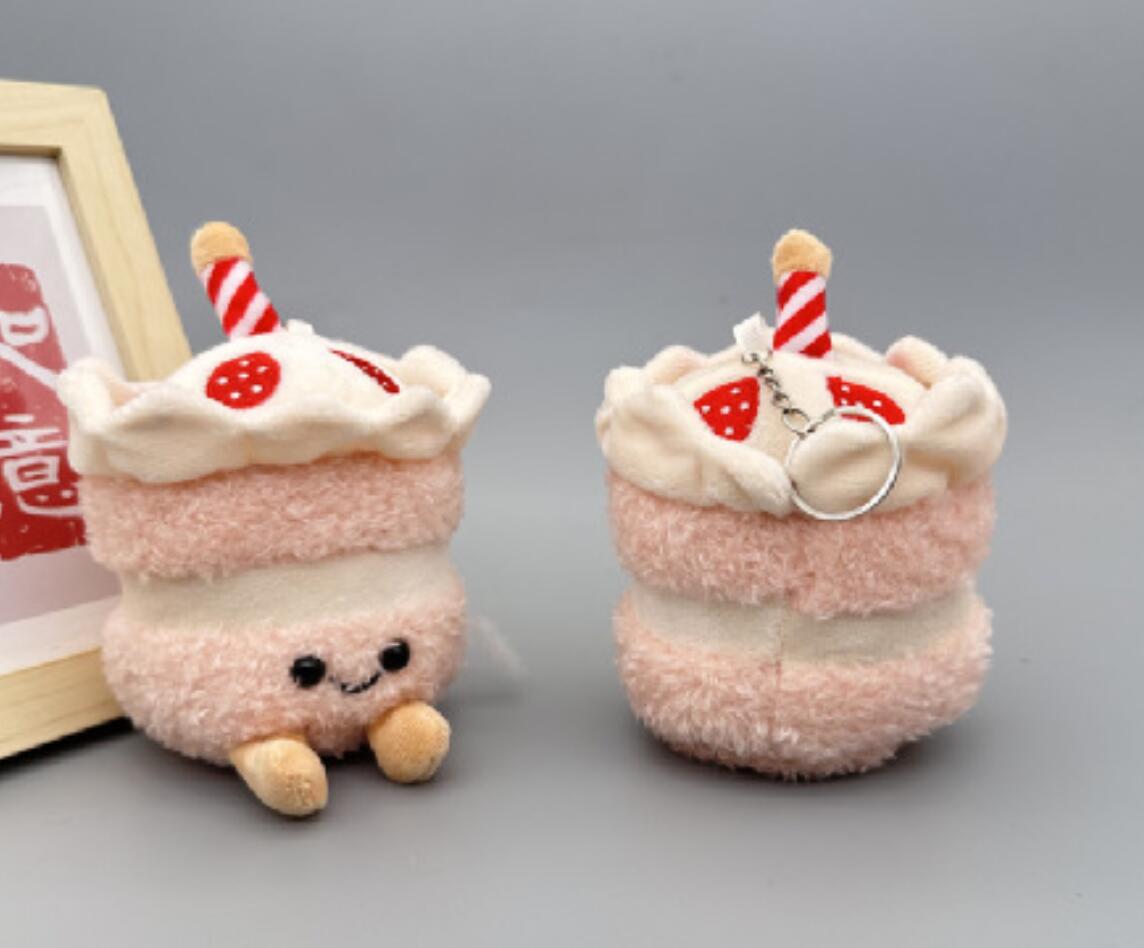 Cute Cake Plush Toy Keychain