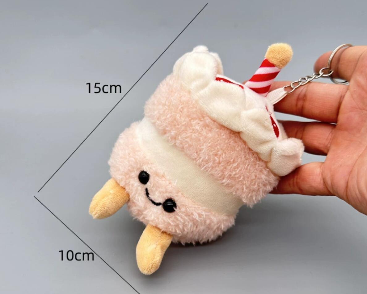 Cute Cake Plush Toy Keychain