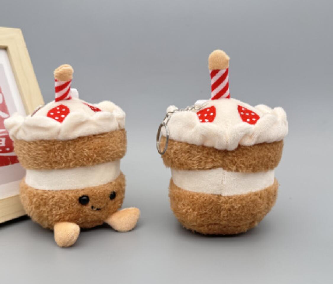 Cute Cake Plush Toy Keychain