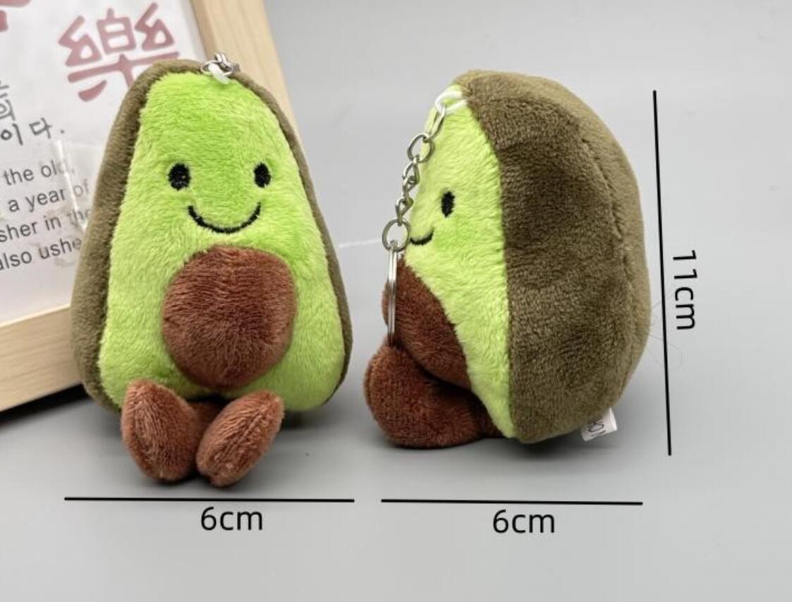 Ugly-cute Avocado Plush Toy Keychain