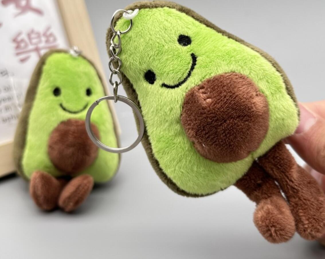 Ugly-cute Avocado Plush Toy Keychain