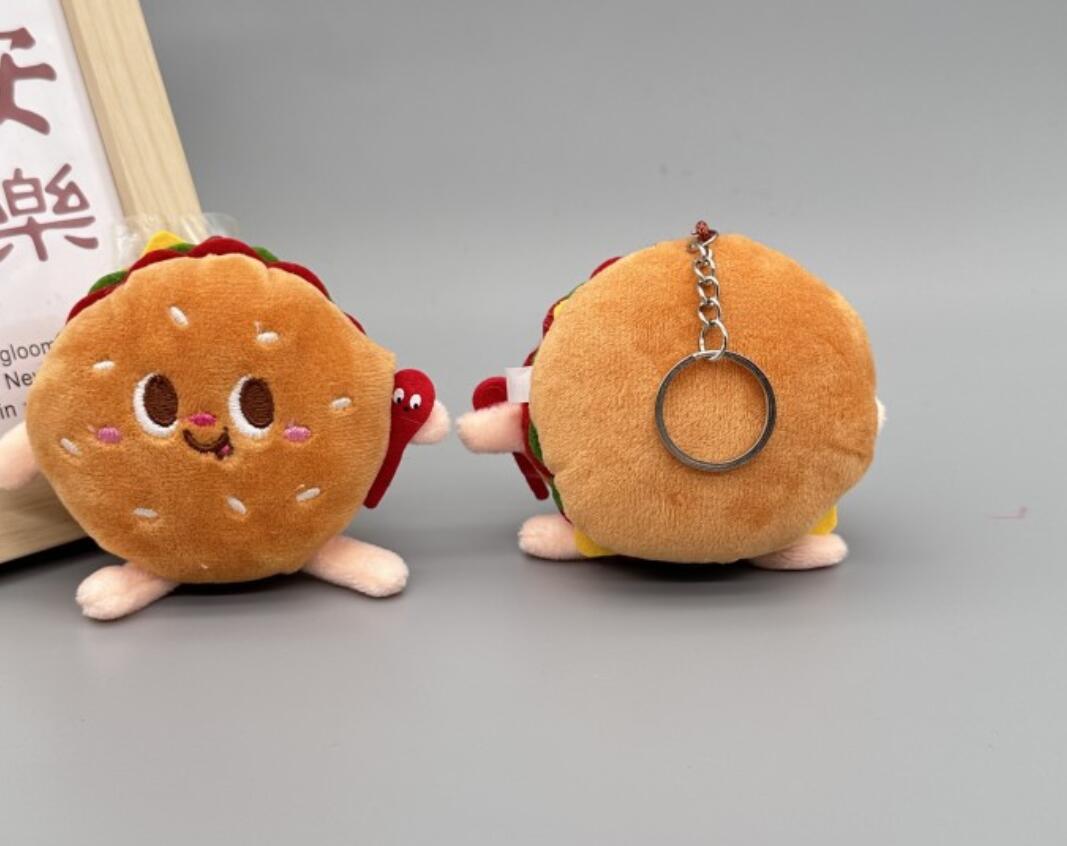 Hamburger Chicken Leg Fries Plush Keychain