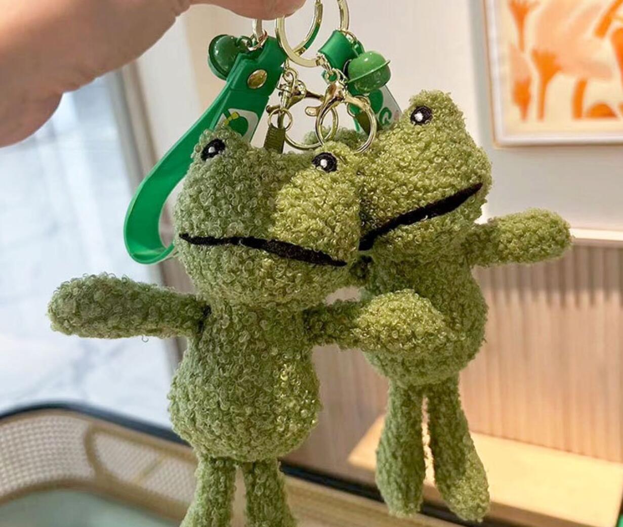 Green Plush Frog Keychain