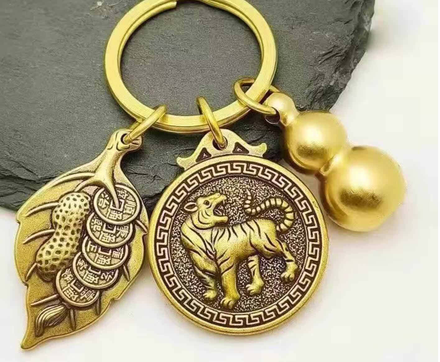 Alloy Gourd Zodiac Keychain