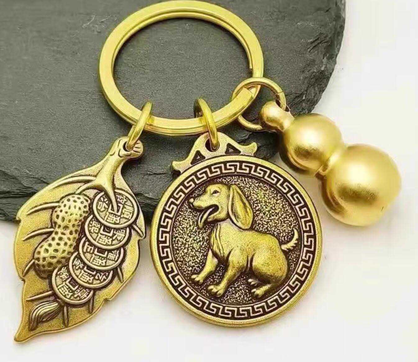 Alloy Gourd Zodiac Keychain