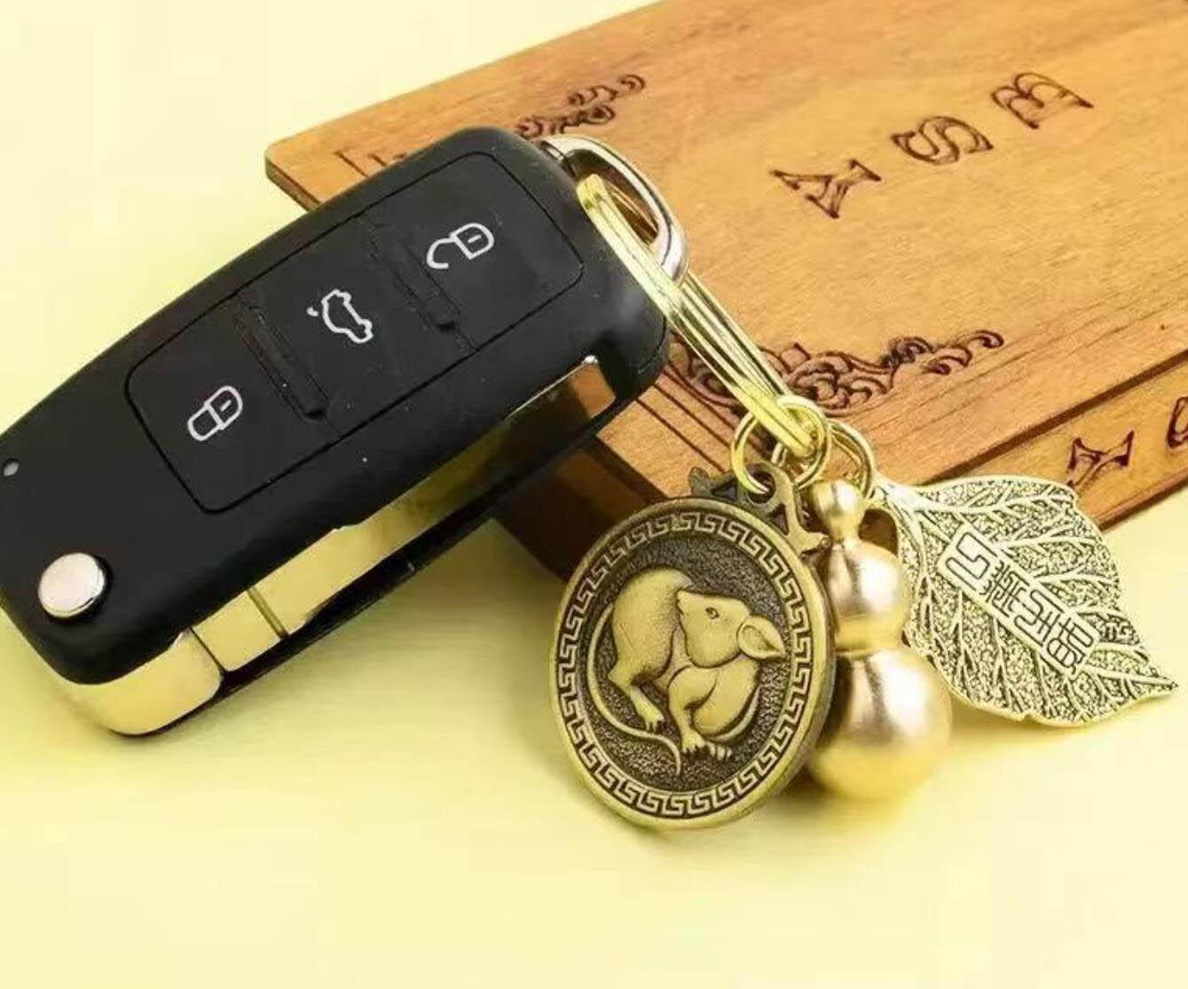 Alloy Gourd Zodiac Keychain