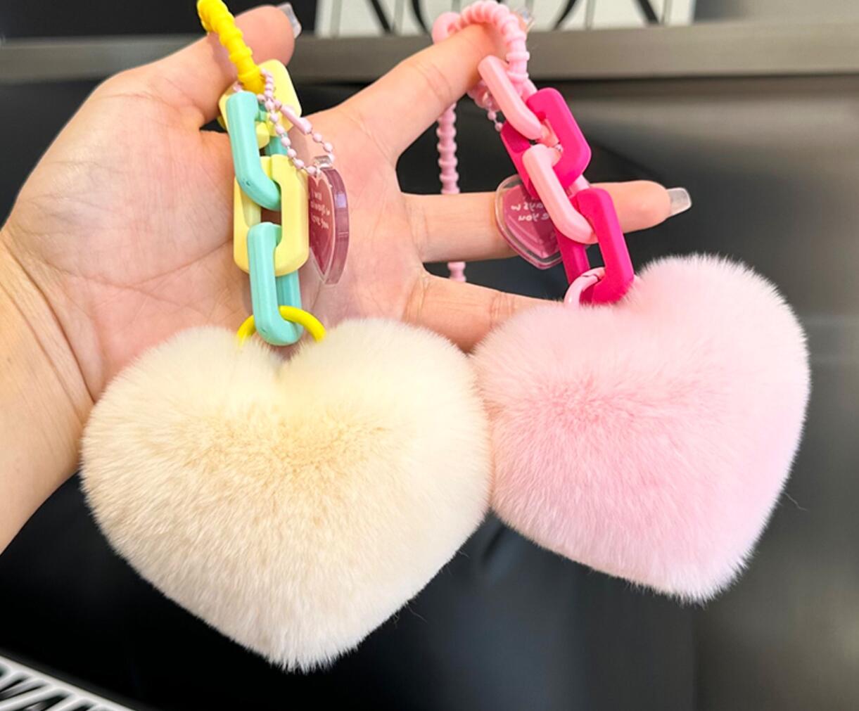 Heart Chain Plush Keychain