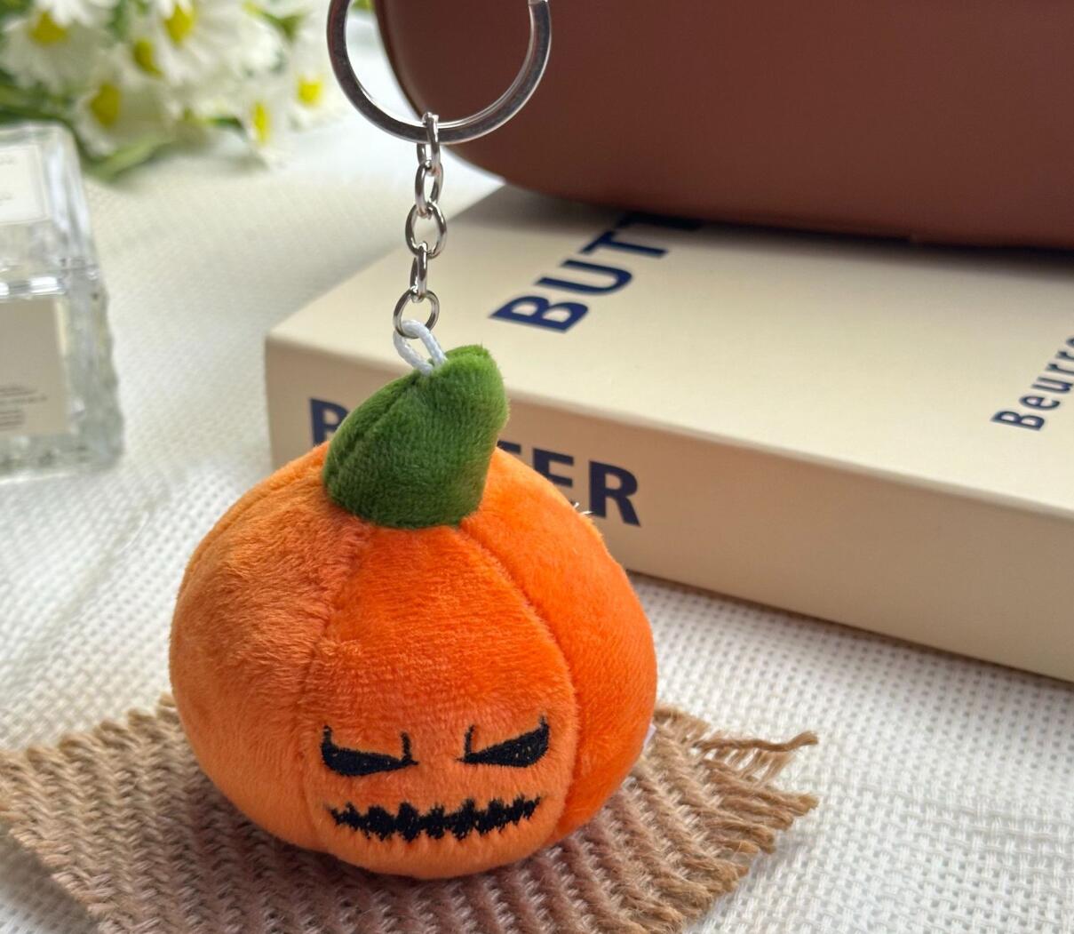 Funny Halloween Pumpkin Plush Keychain