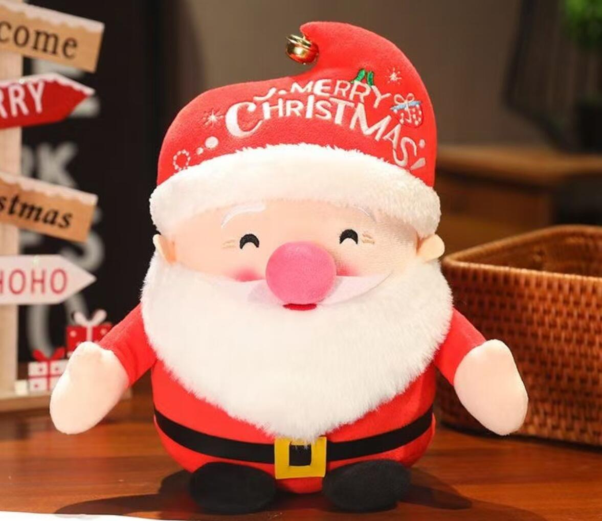 Cute Santa Claus and Snowman Plush Keychain