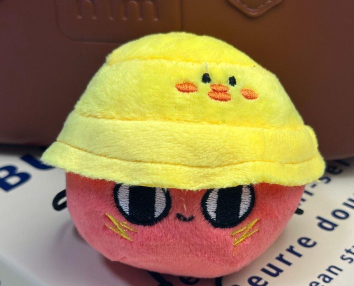 Red Bean with Hat Plush Keychain