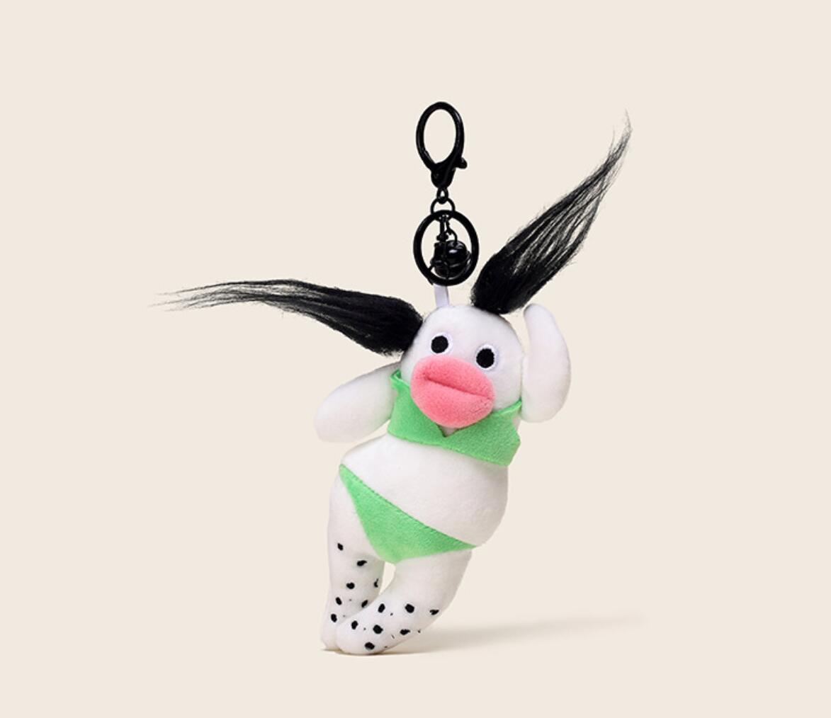 Ugly-Cute Thick-Lipped Escaped Lunatic Plush Keychain
