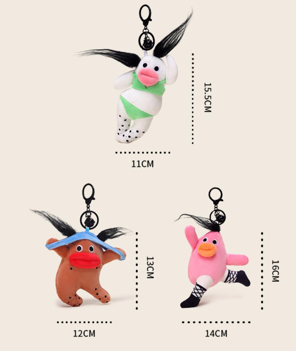 Ugly-Cute Thick-Lipped Escaped Lunatic Plush Keychain