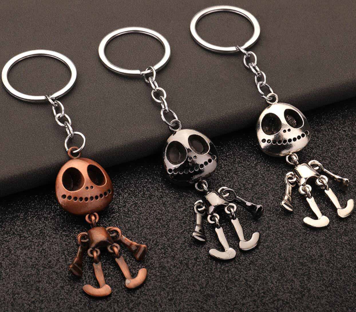 Halloween Skull Metal Keychain