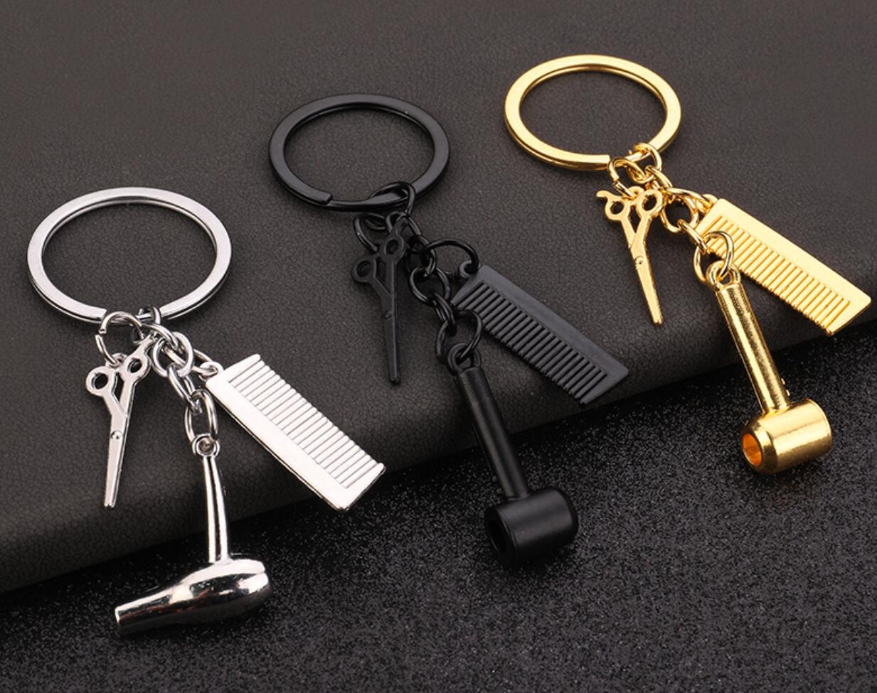 Scissors&Hair Dryer and Comb Keychain