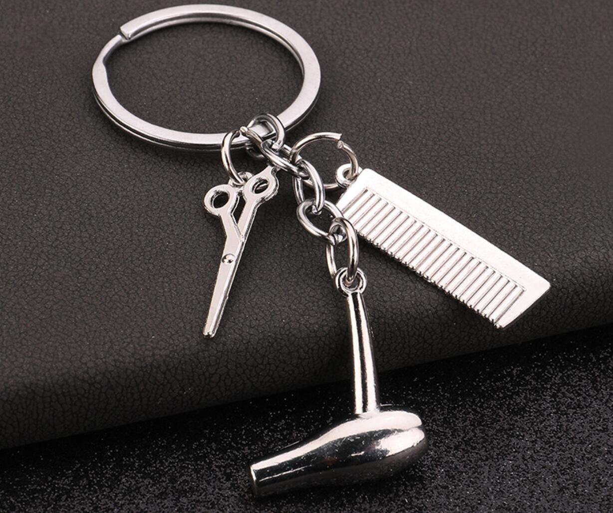 Scissors&Hair Dryer and Comb Keychain
