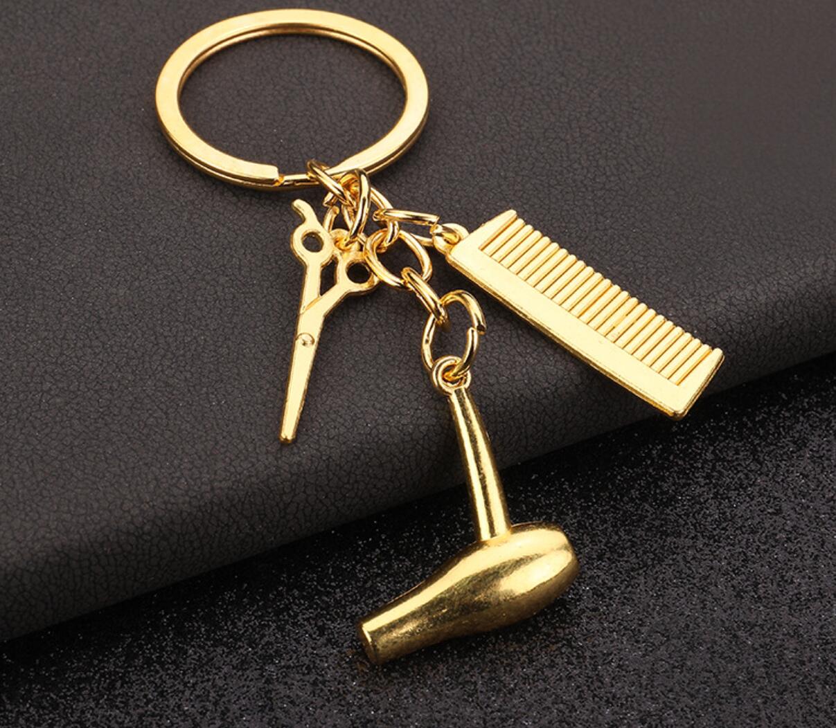 Scissors&Hair Dryer and Comb Keychain
