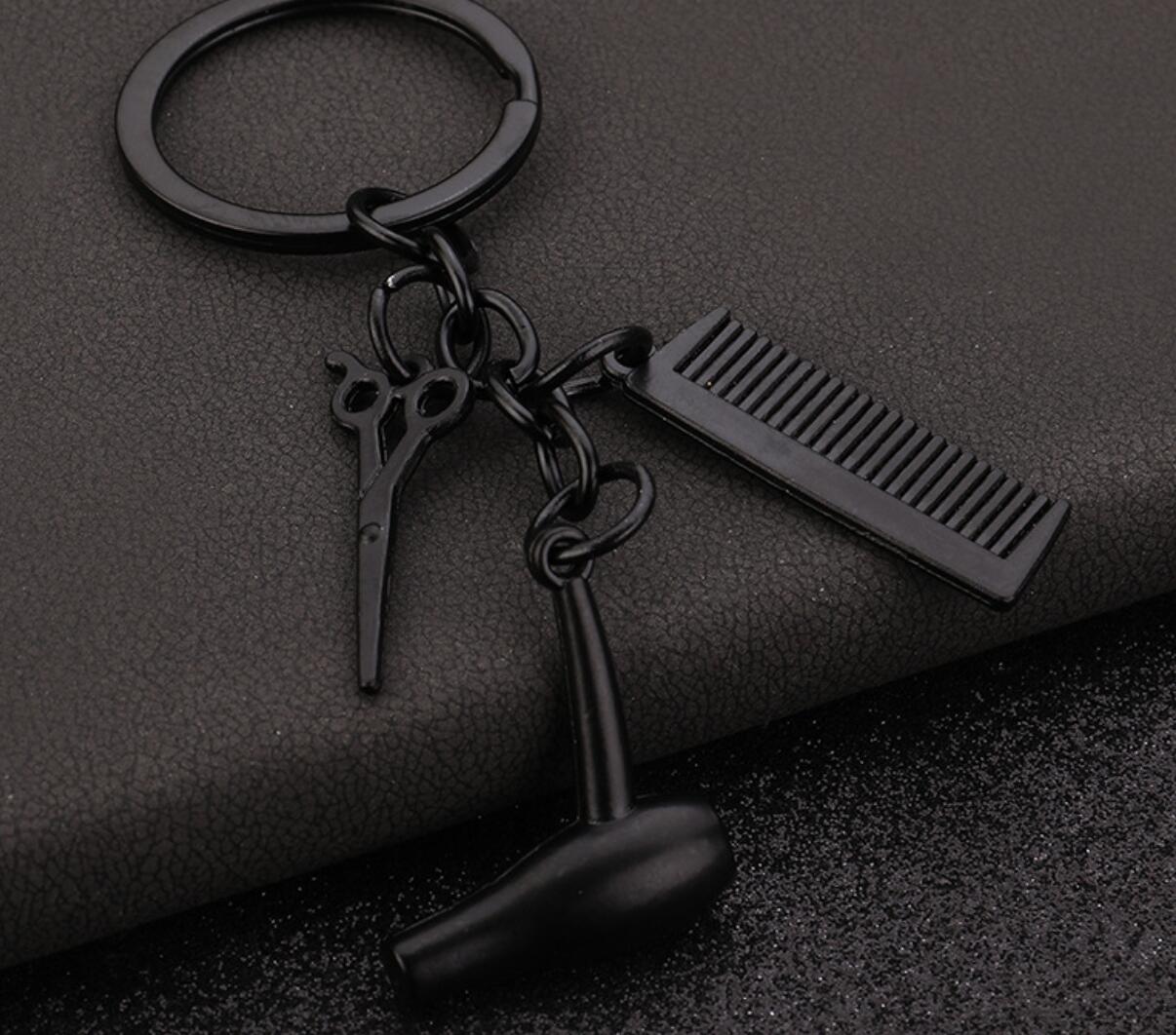 Scissors&Hair Dryer and Comb Keychain