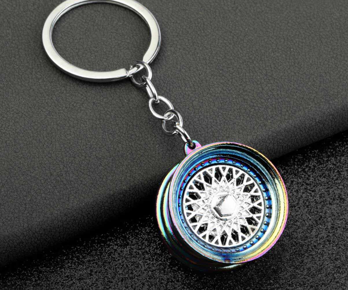 Car Modification Wheel Hub Keychain