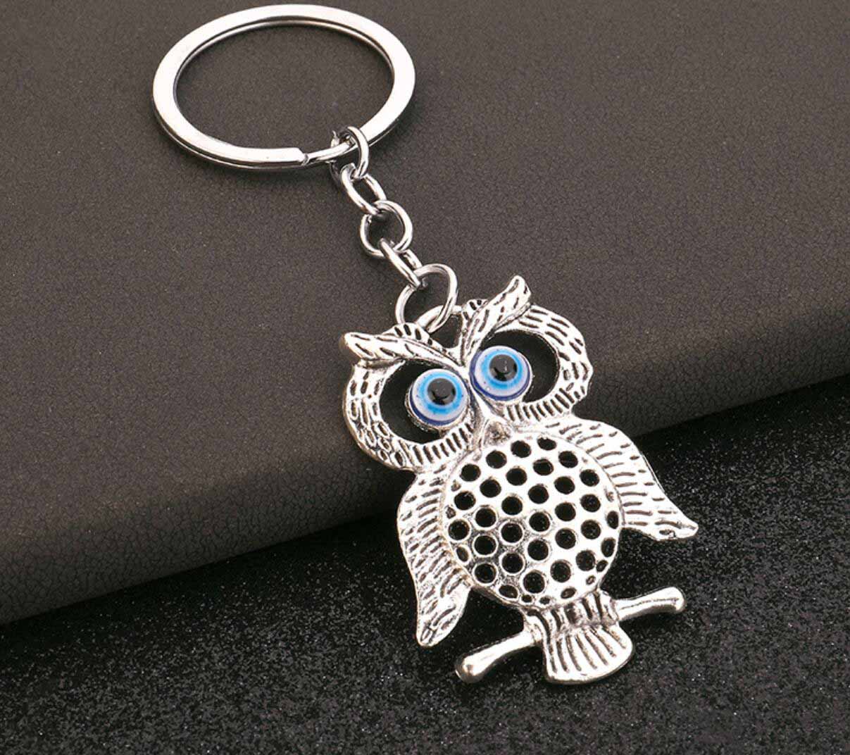 Blue-eyed Owl Keychain