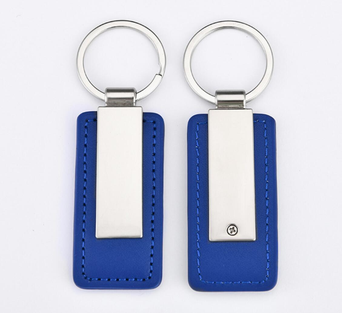 Metal and PU leather keychain