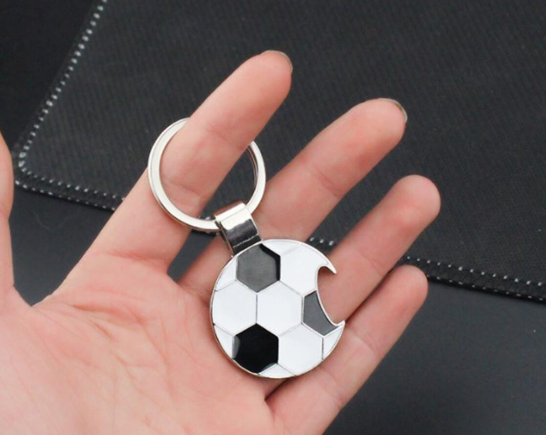 Football bottle opener keychain