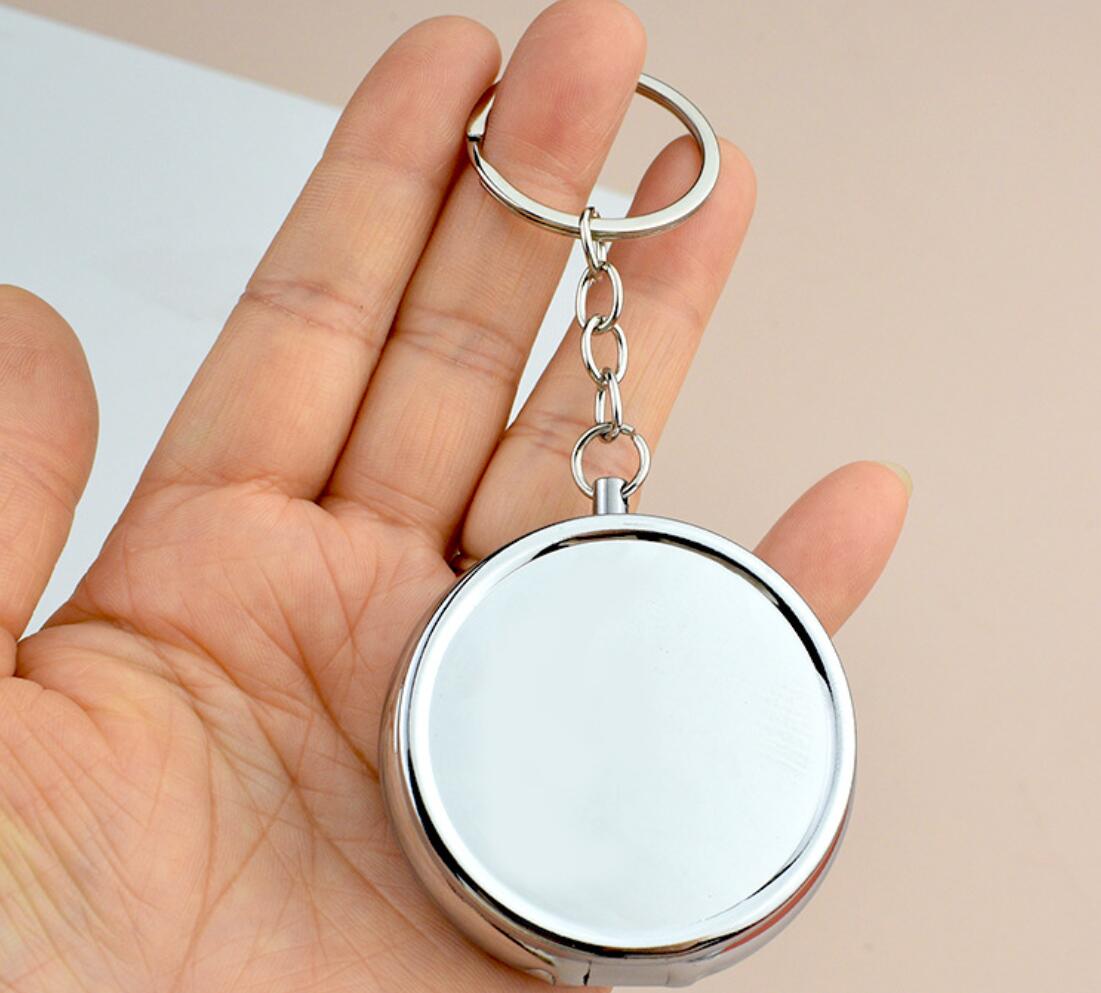 Mini medicine storage box with mirror keychain
