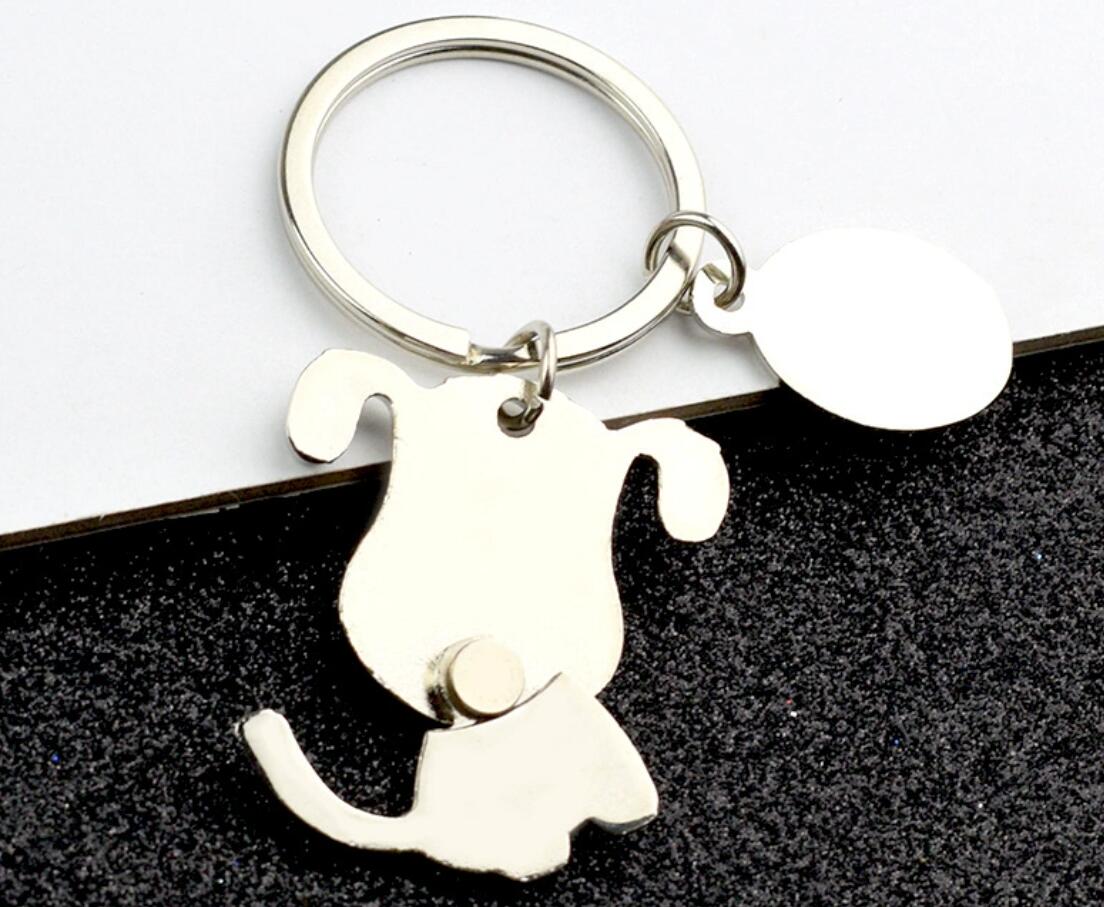 Cute Dog or kitten alloy keychain