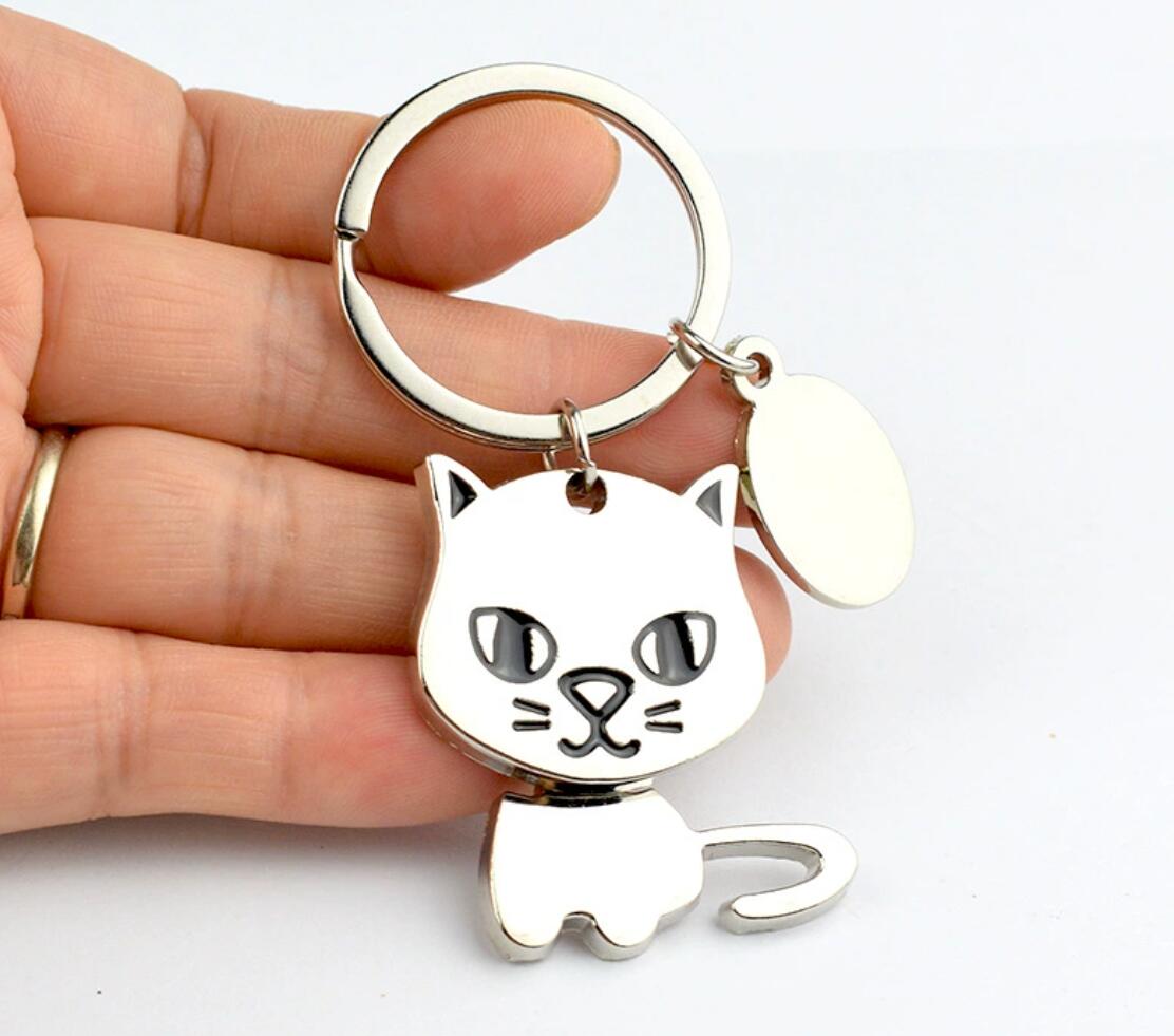 Cute Dog or kitten alloy keychain