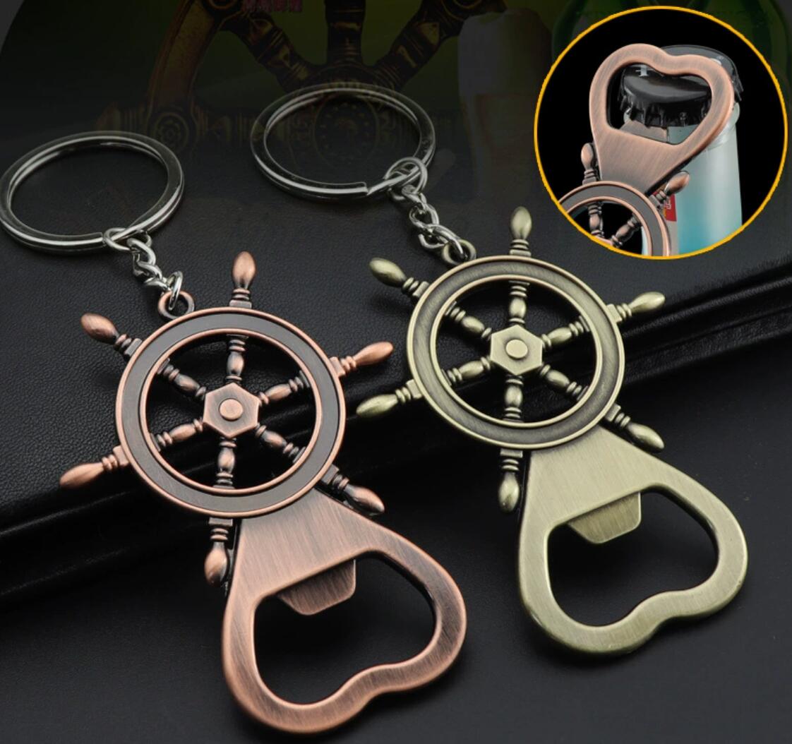 Rudder bottle opener keychain