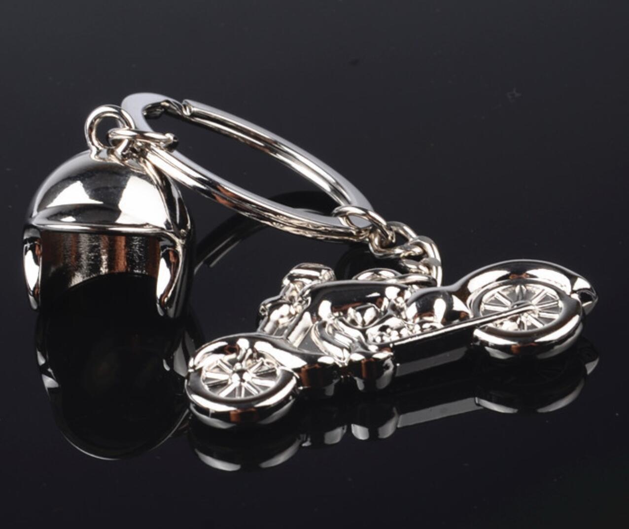Motorcycle and helmet model keychain