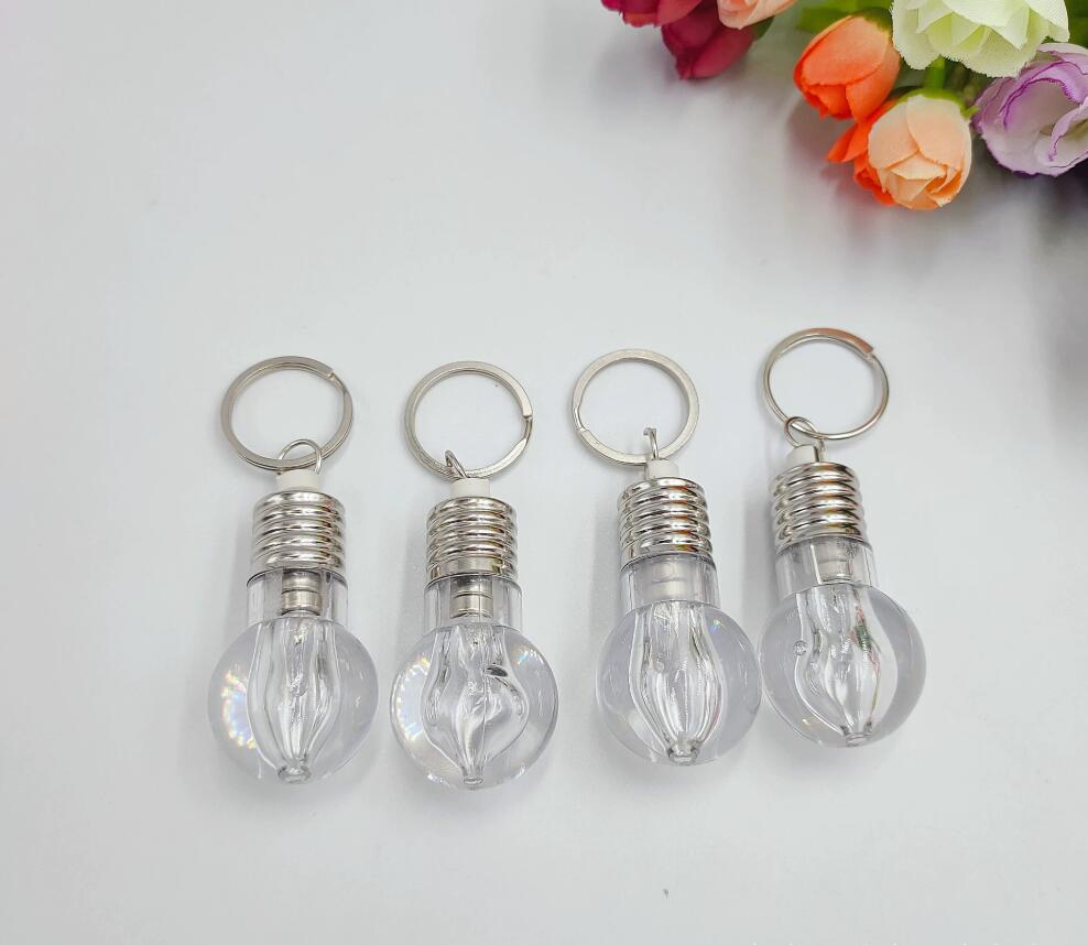 Mini LED light bulb keychain