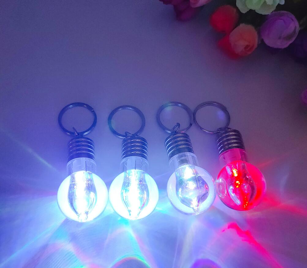 Mini LED light bulb keychain