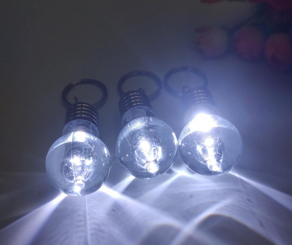 Mini LED light bulb keychain