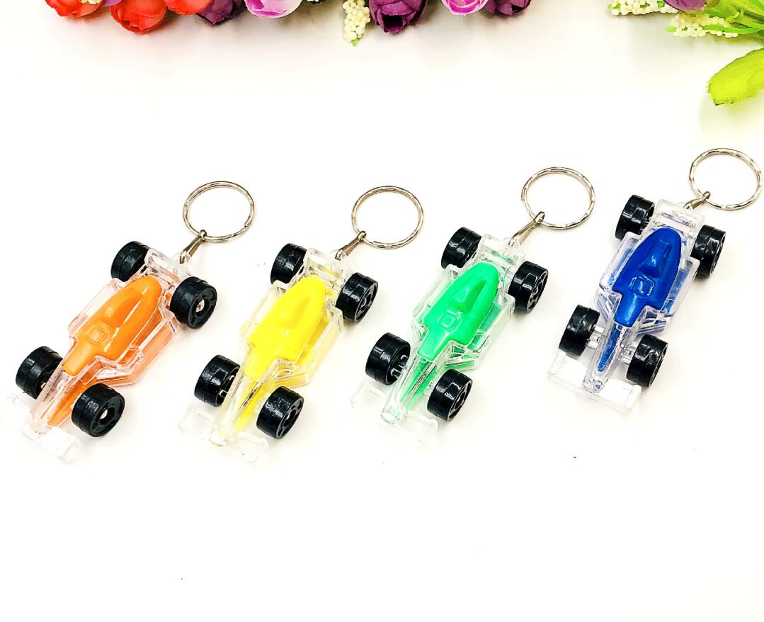 Plastic LED F1 racing car keychain
