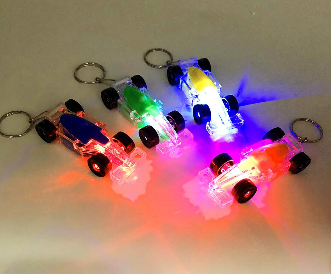 Plastic LED F1 racing car keychain