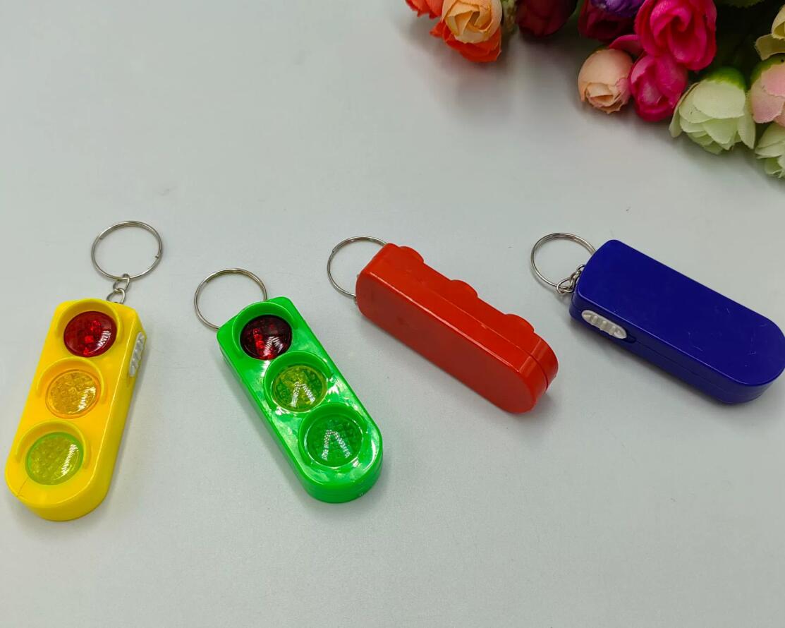 LED mini traffic light keychain