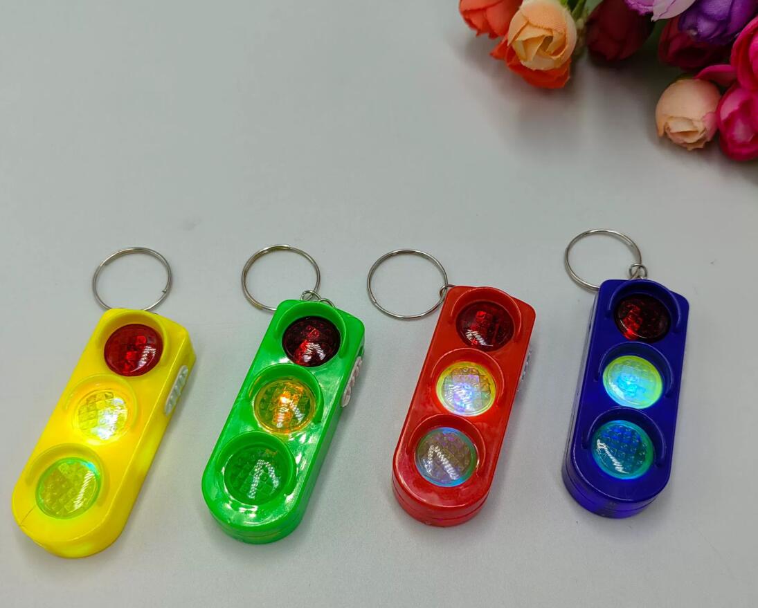 LED mini traffic light keychain