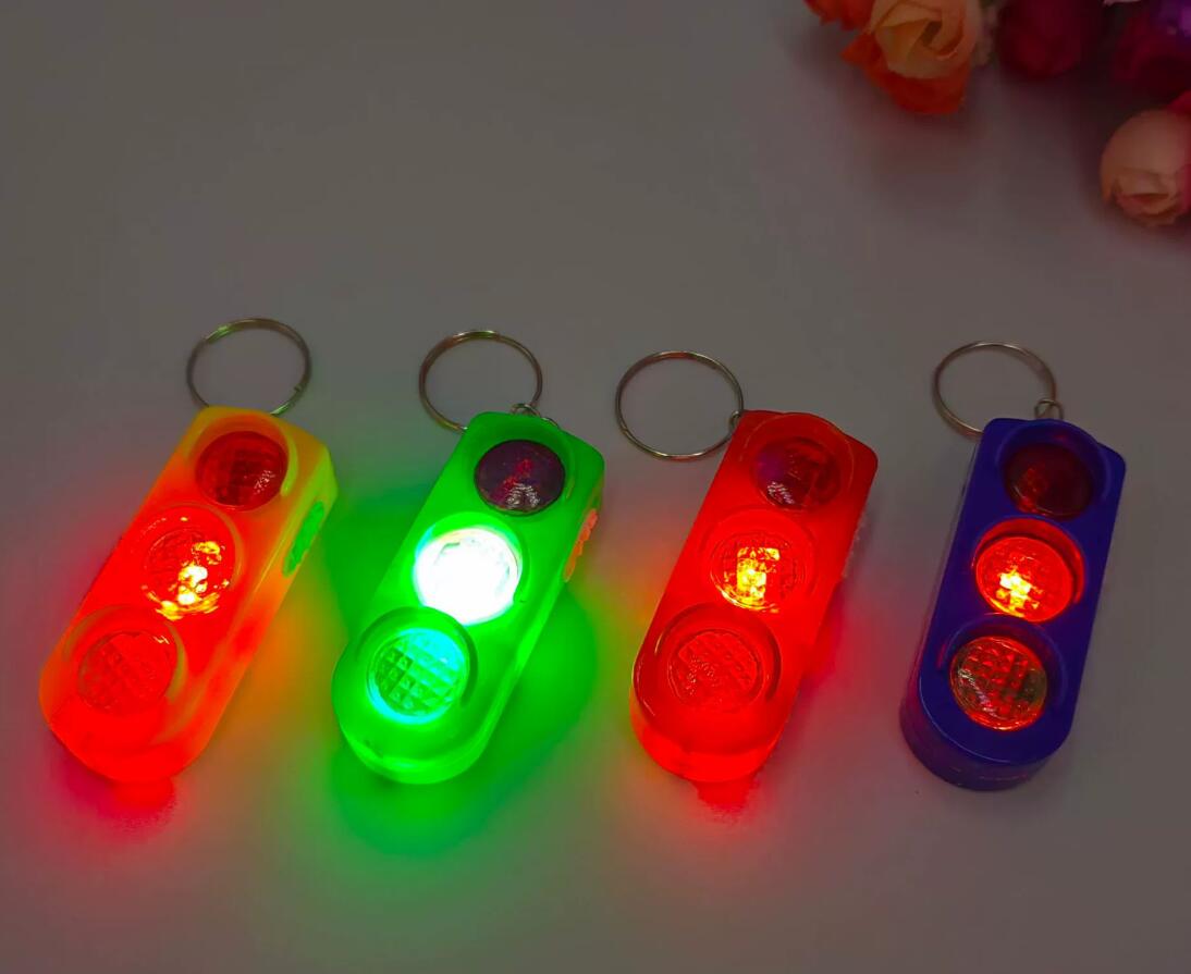 LED mini traffic light keychain